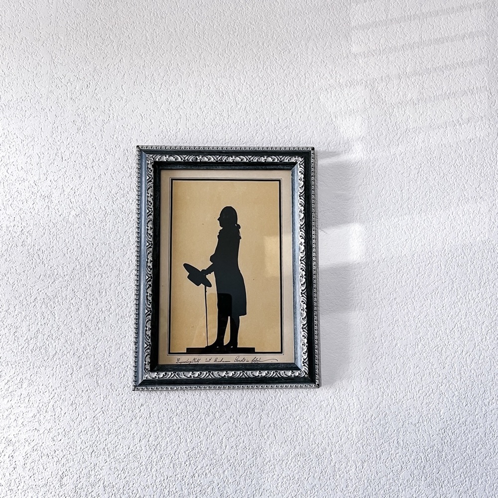 Vintage Catalda for Carson's Silhouettes Borghese Style Colonial Man Framed Art